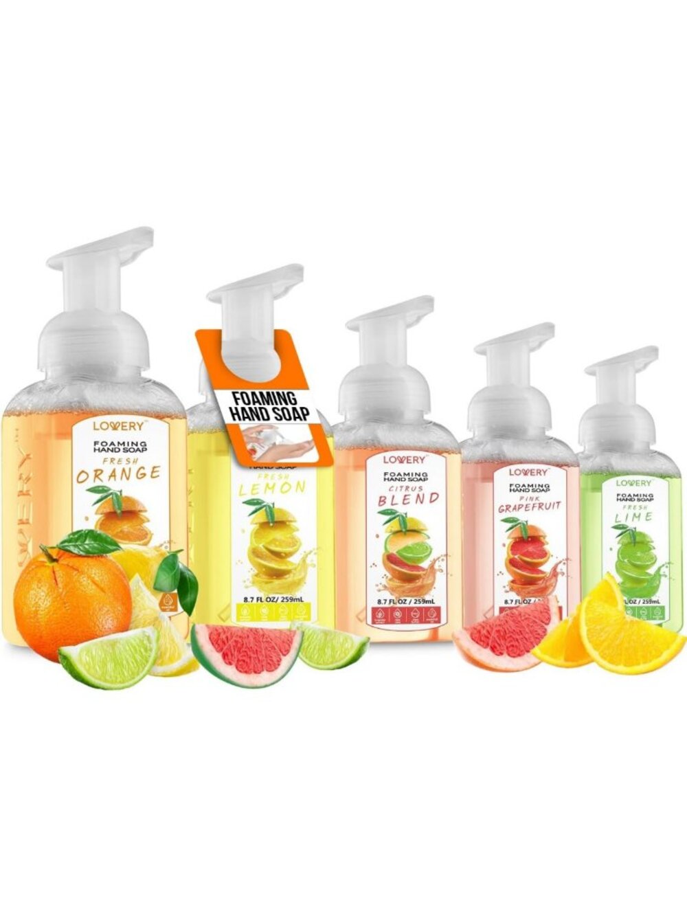 Moisturizing Foaming Hand Soap - 5-Pack with Aloe & Essential Oils - Citrus